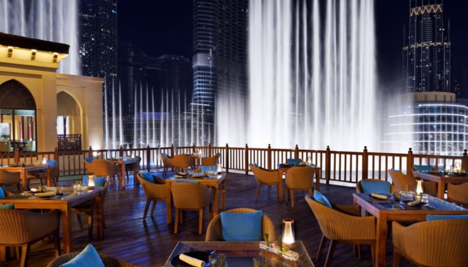 dining view from dubai fountain