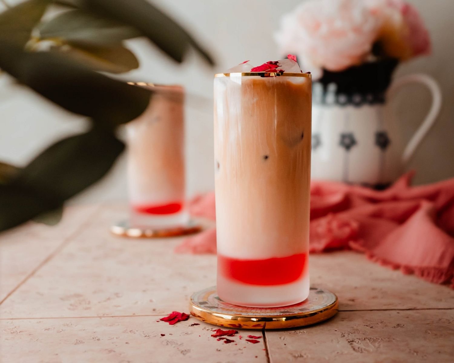 iced rose latte