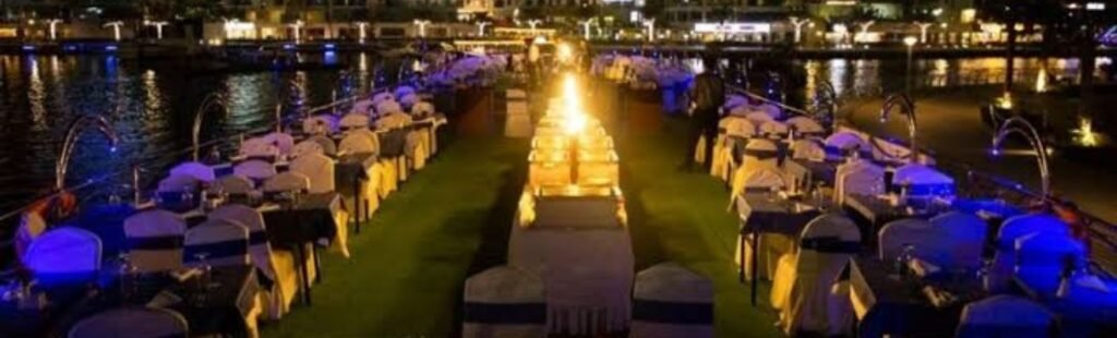 A traditional dance performance on a dhow dinner cruise in Dubai.