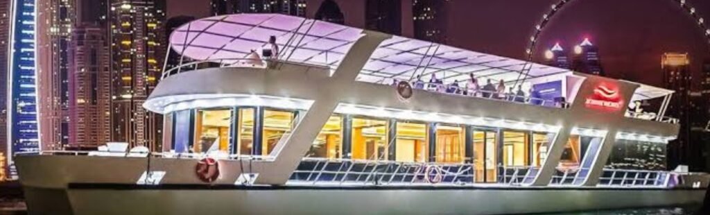 Interior of a luxurious Dhow Cruise in Dubai.