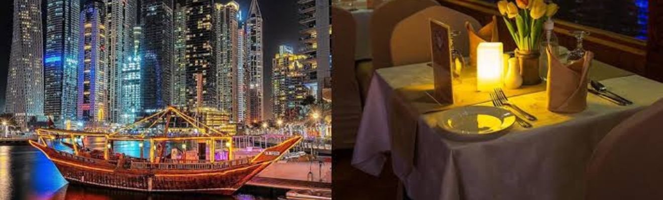 Marina Dhow Dinner Cruise sailing on Dubai's waterfront