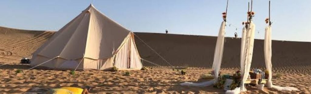 Live entertainment on a desert safari tour.