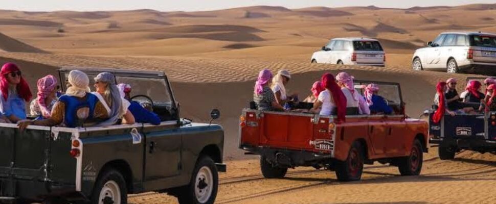 Dune bashing during a Dubai desert safari.