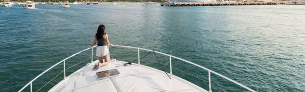 Romantic couple dining on Marina Dhow Cruise.