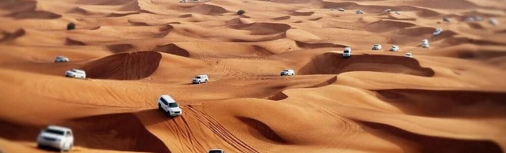 Dune bashing in Dubai's desert during Desert Safari.