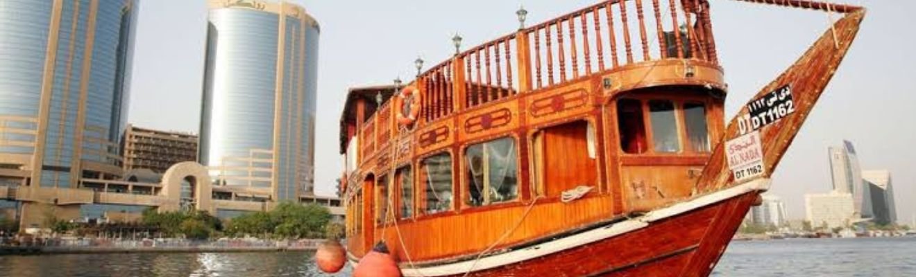 Traditional Dhow boat sailing in Dubai