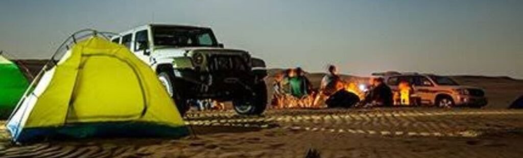 Guests enjoying a camel ride during Safari Dubai.