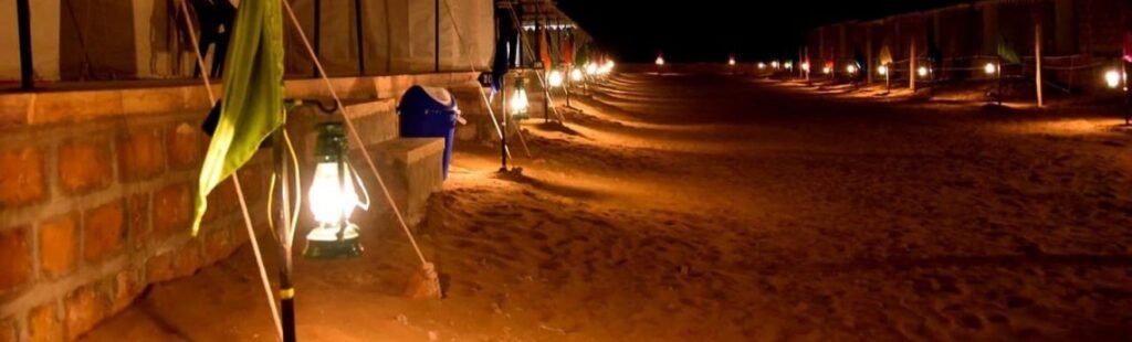 Guests stargazing in Dubai's desert during Night Safari.