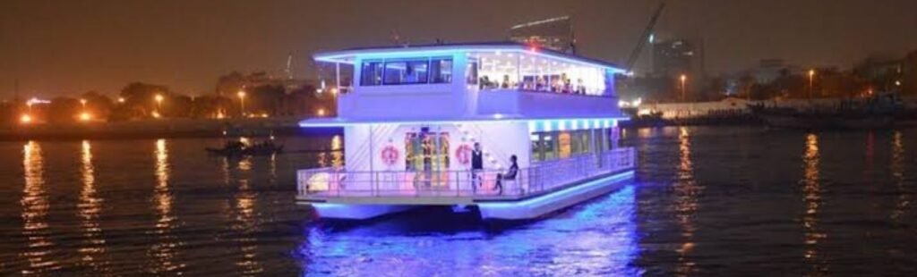 A family enjoying their time on a Marina boat ride.