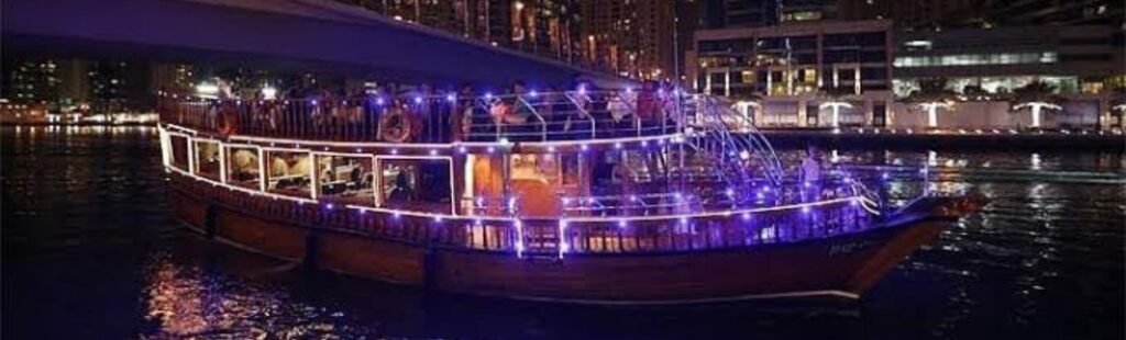 Lavish buffet setup on the Dhow Cruise Creek Dinner.