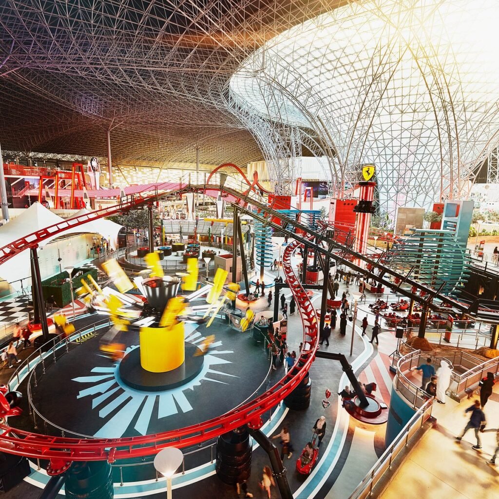 Experience an action-packed day at Ferrari World Yas Island, Abu Dhabi, featuring thrilling Ferrari World Abu Dhabi attractions and must-try rides.