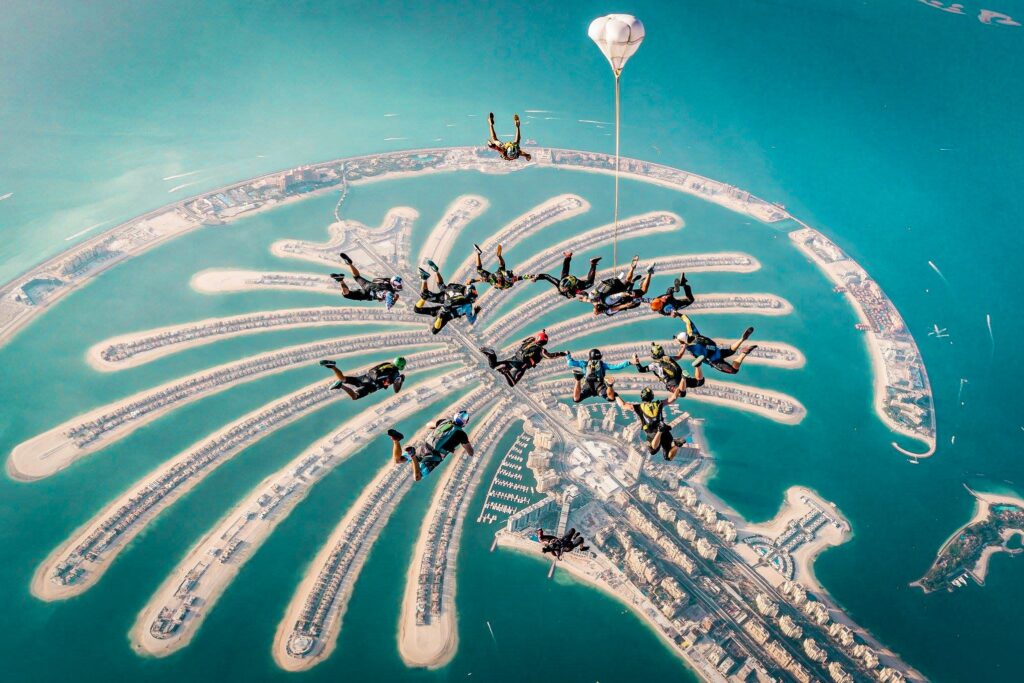 Skyline view featuring Burj Khalifa, Dubai Marina, Jumeirah Beach, and Burj Al Arab — highlights of a Dubai City Tour.