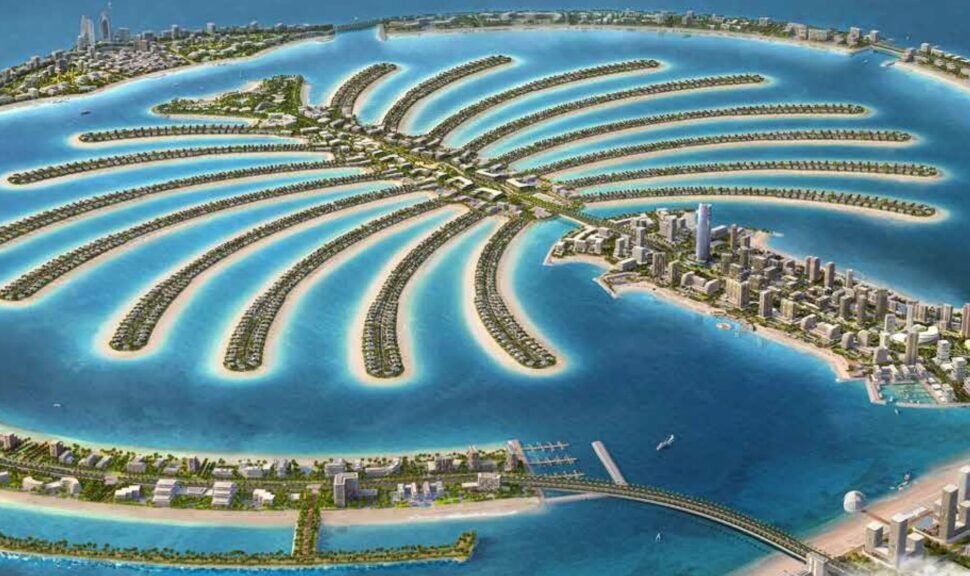 Stunning aerial view from The View at The Palm, showcasing Palm Jumeirah and Dubai’s skyline. Book The View at The Palm tickets and check The View at The Palm timings for the best experience.