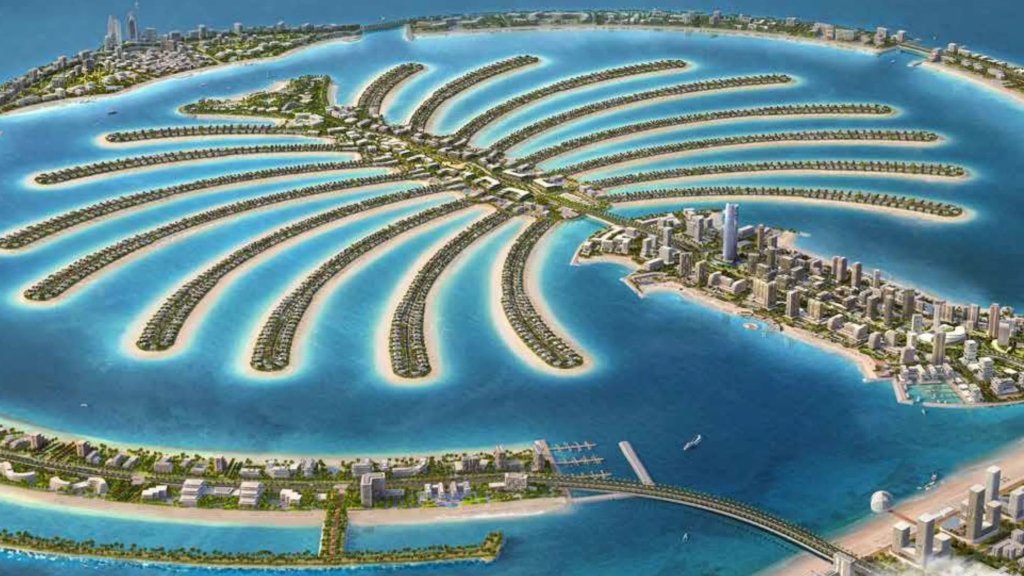 Stunning aerial view from The View at The Palm, showcasing Palm Jumeirah and Dubai’s skyline. Book The View at The Palm tickets and check The View at The Palm timings for the best experience.