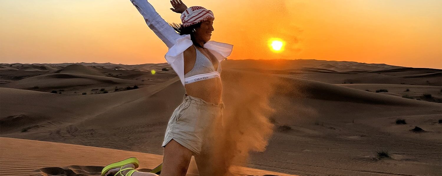 Morning Desert Safari Dubai: A Thrilling Adventure Awaits › Forever Tourism LLC Adventurers enjoying an early morning desert safari Dubai, experiencing dune bashing and camel rides. Book your Dubai morning desert safari today for an unforgettable Morning Desert Safari in Dubai adventure.