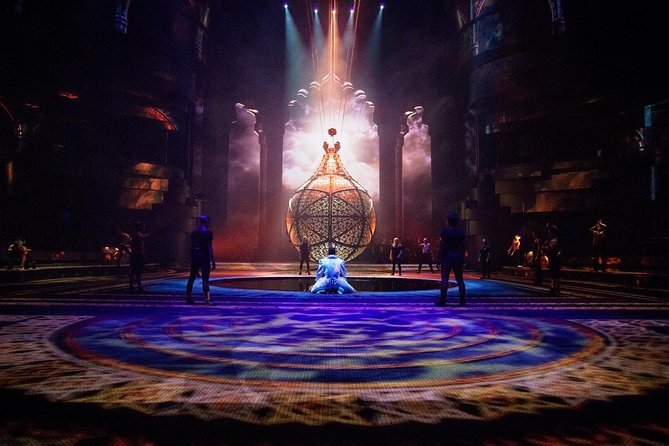 A mesmerizing scene from the La Perle Dubai show at the iconic La Perle Dubai location in Al Habtoor City, featuring breathtaking acrobatics and water effects.