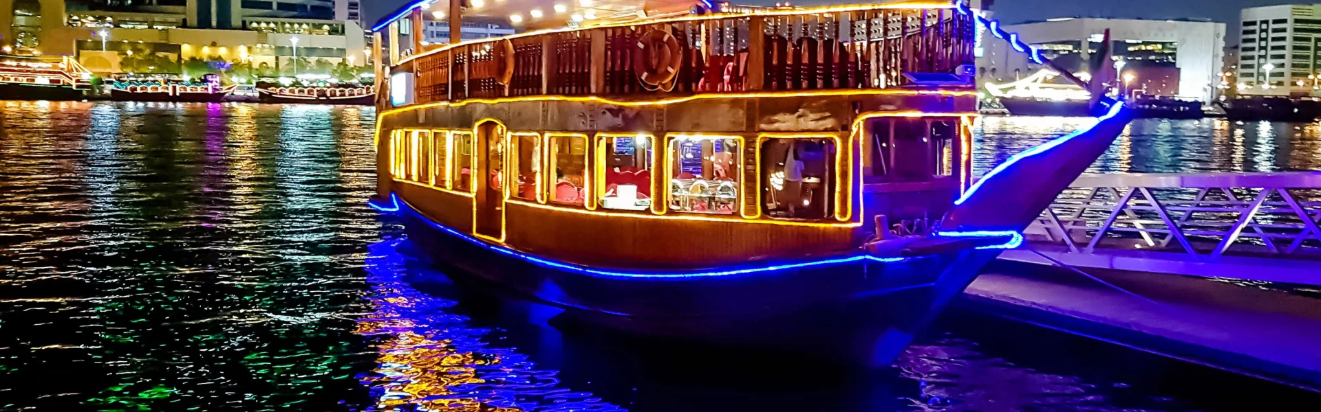 Experience the elegance of a Marina Dhow Cruise with stunning skyline views, delicious cuisine, and the authentic charm of a Dhow Cruise Dubai or Dhow Cruise Creek.
