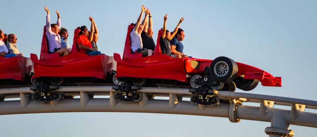 Thrilling rides at Ferrari World Yas Island, featuring the fastest roller coaster in the world. Book now for the best Ferrari World theme park experiences & ticket offers!