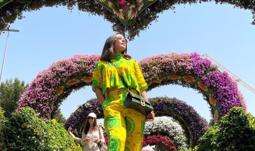 Colorful floral displays at Dubai Miracle Garden with details on Miracle Garden timings, ticket price, and closing time for Miracle Garden Ticket holders.