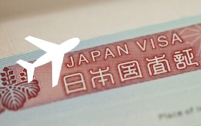 Japan visa requirements for UAE residents with travel route from Dubai to Japan and flight details.