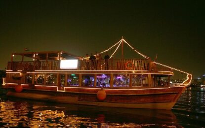 Enjoy a serene dhow cruise Dubai Marina with spectacular views of Dubai's skyline on a traditional dhow cruise Dubai.