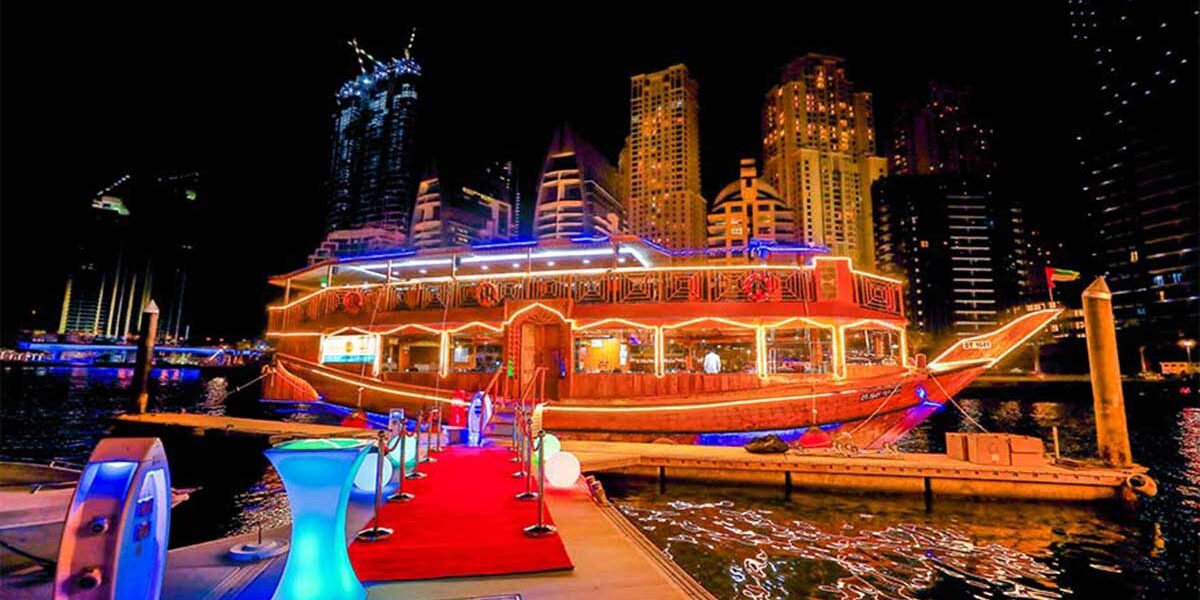 Unforgettable Dhow Cruise in Dubai: Book Your Experience Now › Forever Tourism LLC A stunning Dhow Cruise in Dubai, offering the best dhow cruise in Dubai Marina, with scenic views and exceptional dining experiences.