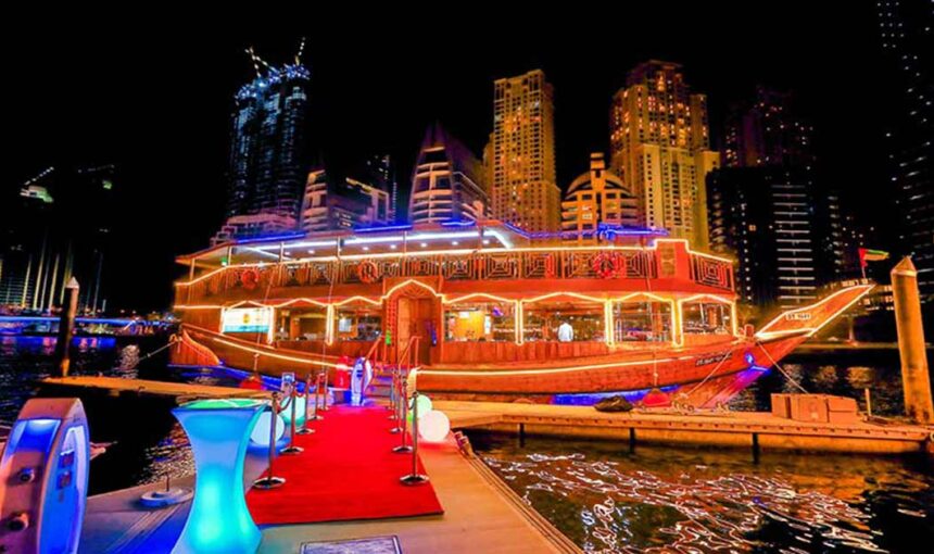 Unforgettable Dhow Cruise in Dubai: Book Your Experience Now › Forever Tourism LLC A stunning Dhow Cruise in Dubai, offering the best dhow cruise in Dubai Marina, with scenic views and exceptional dining experiences.
