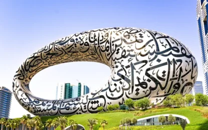 Exterior view of Museum of the Future in Dubai, showcasing architecture with info on museum of the future tickets, offers, and visiting hours.