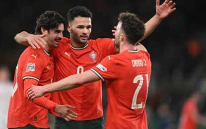 Fans cheering during the Portugal vs Denmark match – get your Portugal visa from Dubai to witness the next Portugal match live.