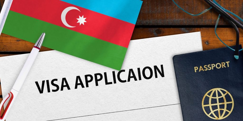 A UAE passport with an approved Azerbaijan visa for UAE residents, highlighting the key Azerbaijan visa requirements for UAE residents for travelers applying from Dubai.