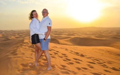 Morning Desert Safari in Dubai showcasing the stunning Dubai desert landscape. Learn what to wear for an exciting Desert Safari Dubai adventure.