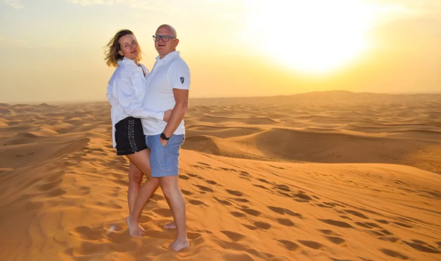 Morning Desert Safari in Dubai showcasing the stunning Dubai desert landscape. Learn what to wear for an exciting Desert Safari Dubai adventure.