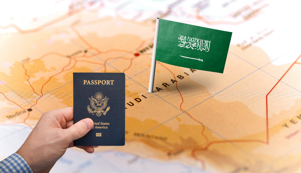 Saudi visa application process showing visa check, Dubai departure, and updated Saudi visa restrictions for travelers.