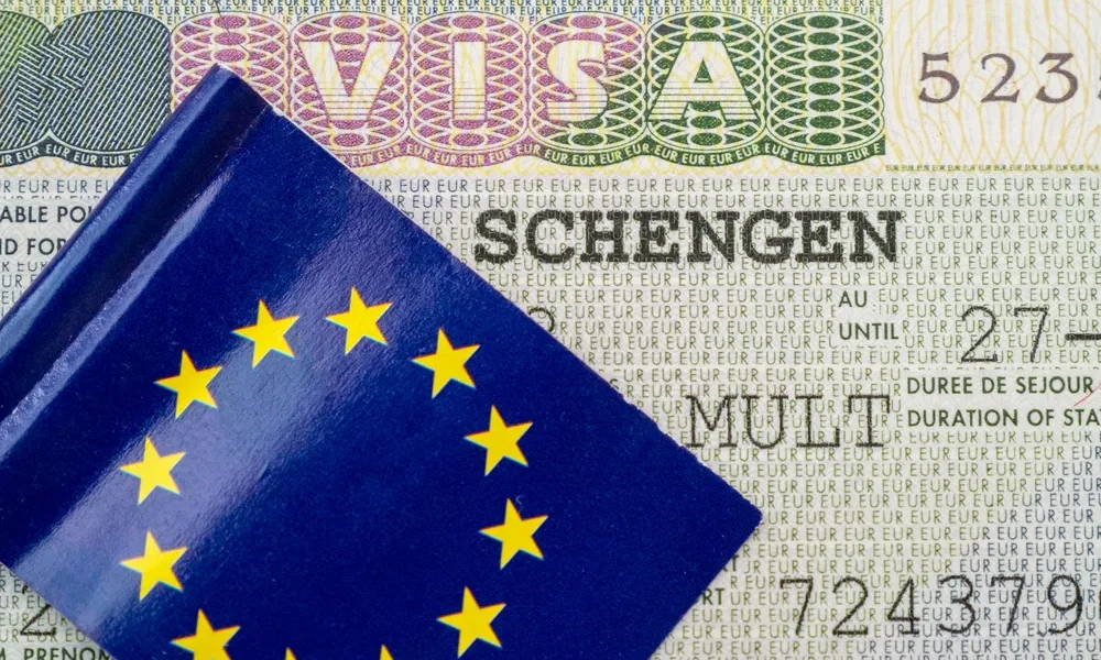 Map showing Poland and surrounding Schengen countries with Poland Schengen visa application and appointment process visuals.