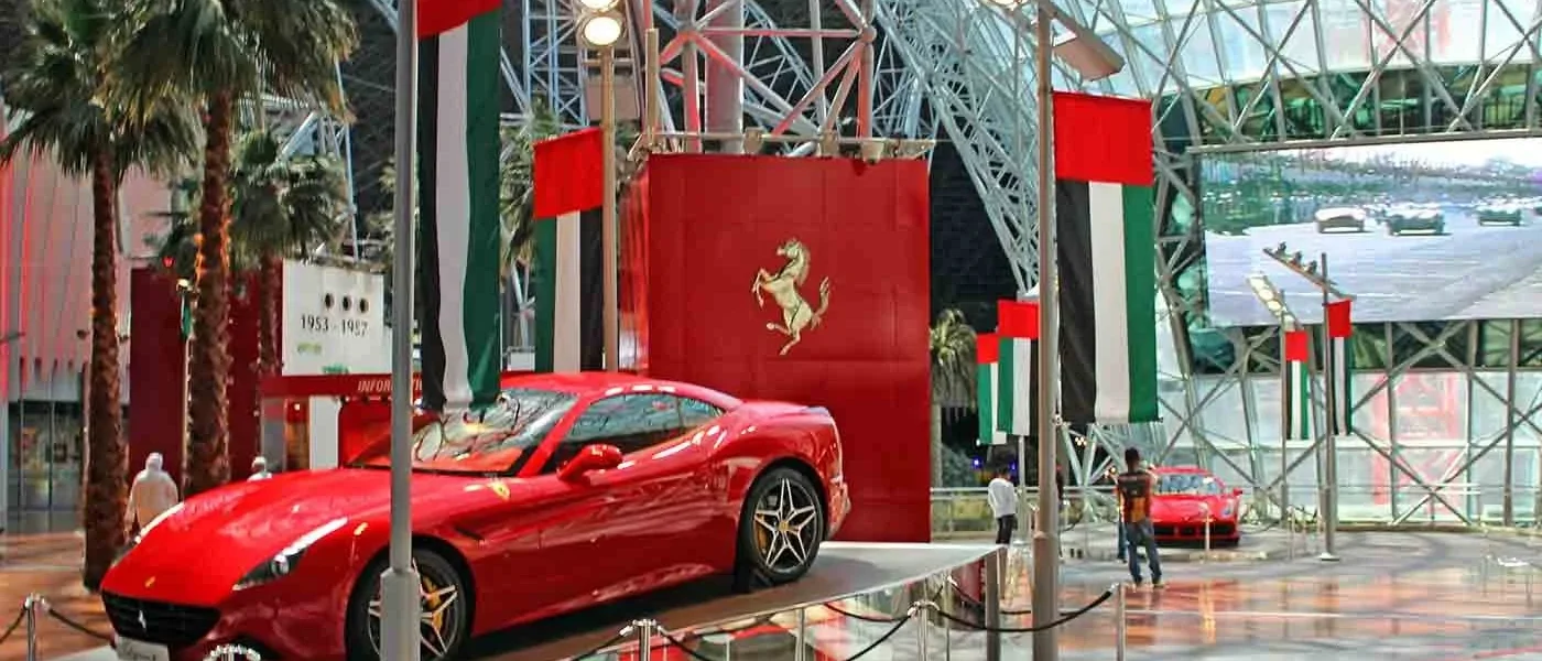 Abu Dhabi City Tour with Ferrari World, showcasing key landmarks and attractions on a day trip from Dubai.