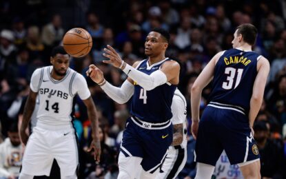 Harrison Barnes in action during the Spurs vs Nuggets game – get your visa to watch the next thrilling matchup live.