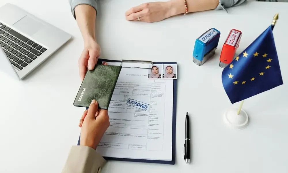 Schengen Visa Appointment – Beat the Wait, Book Now! › Forever Tourism LLC Person attending Schengen visa appointment in UAE for Schengen visa application process.