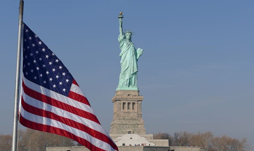 Illustration of a passport and visa documents representing tourist visa US requirements, U.S. visa application, and US tourist visa process from Dubai.