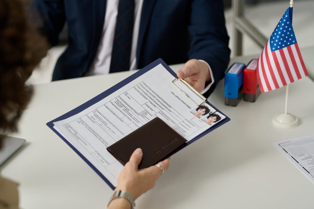 US Visa Application Made Easy With #Top Support! › Forever Tourism LLC Passport with US visa stamp representing the US Visa Application process and tracking US visa status from Dubai.
