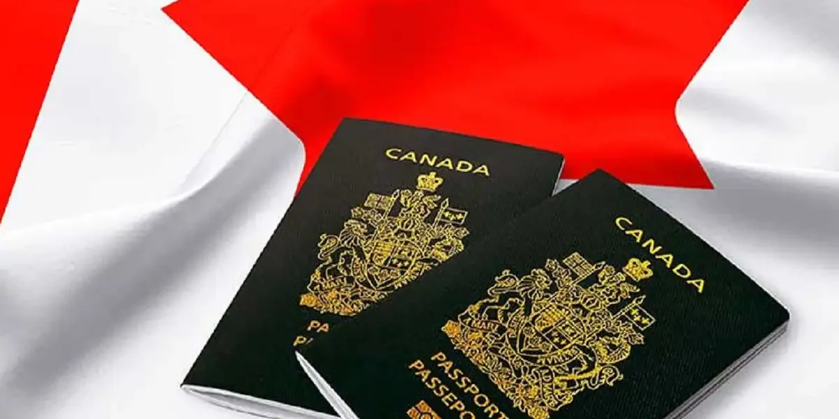 Illustration of Canada visa application process with tourist visa documents and Dubai passport showing processing timeline.