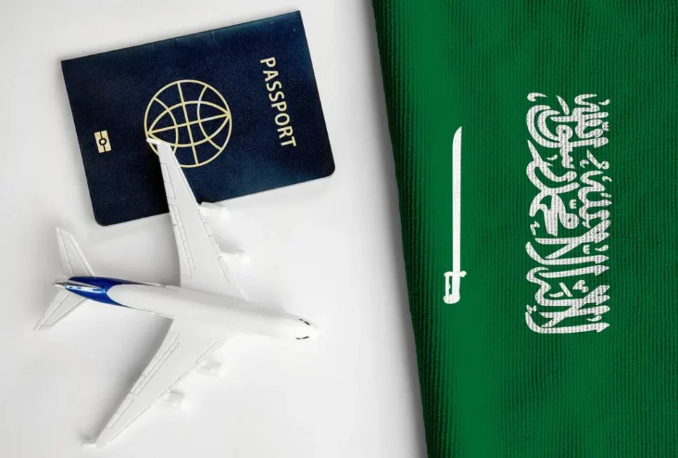 Travel documents and passport for obtaining a Saudi visa, including Saudi Arabia tourist visa and Saudi visa for UAE residents.