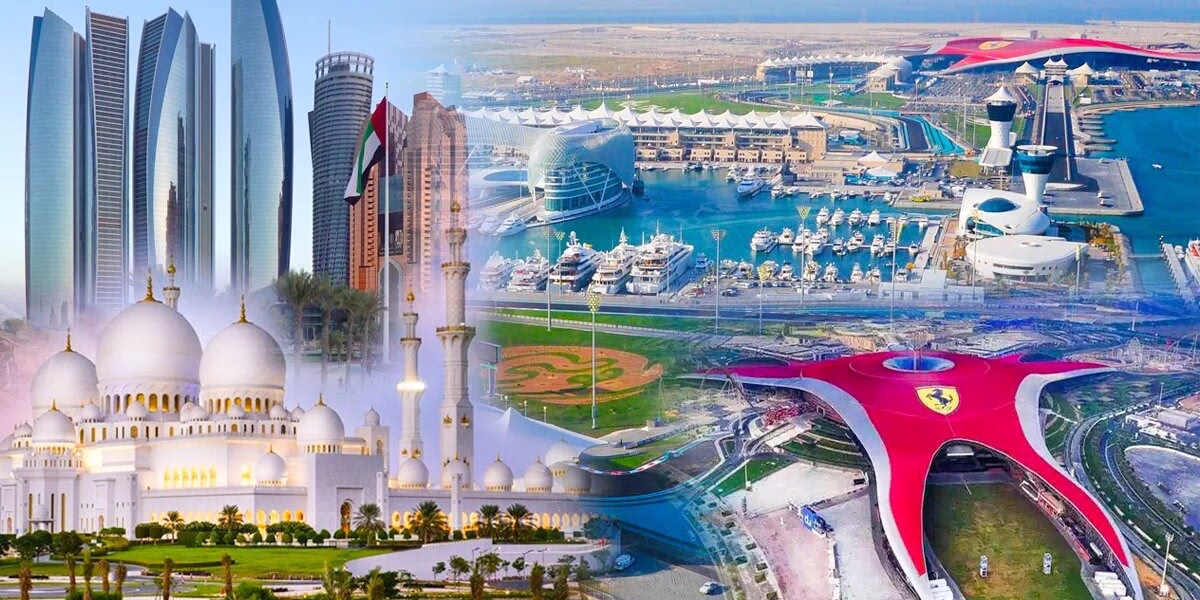 Scenic view of Sheikh Zayed Grand Mosque during an Abu Dhabi tour package – perfect for a full day city tour or day trip from Dubai.