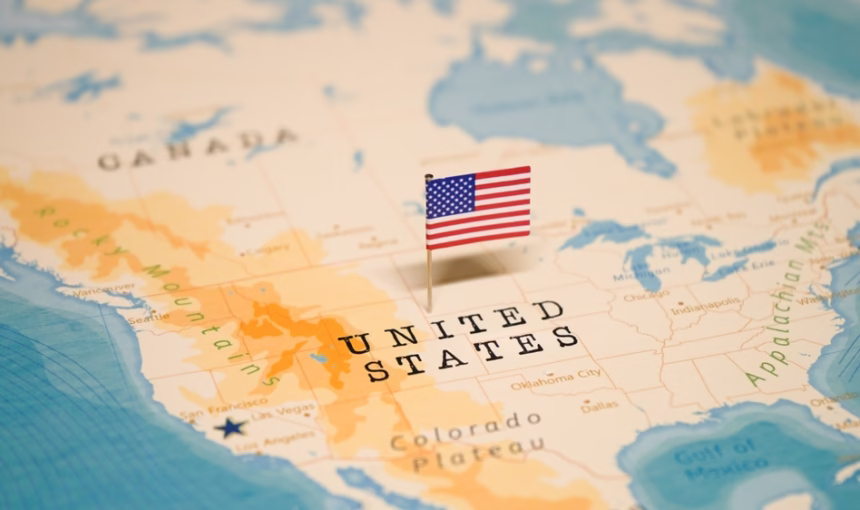 USA Visit Visa From Dubai | Fast Approval + No Hidden Fees › Forever Tourism LLC Person reviewing documents for USA visit visa from Dubai requirements with a U.S. embassy building in the background.