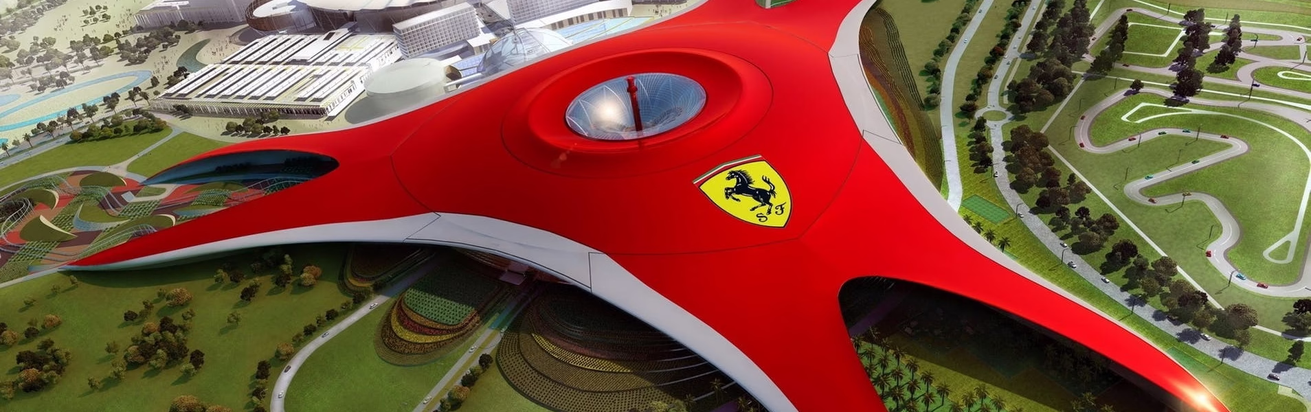 Bored Of Routine? Abu Dhabi City Tour With Ferrari World! › Forever Tourism LLC A scenic view of Abu Dhabi city tour with Ferrari World, featuring the Grand Mosque, Louvre Museum, and top tourist attractions.