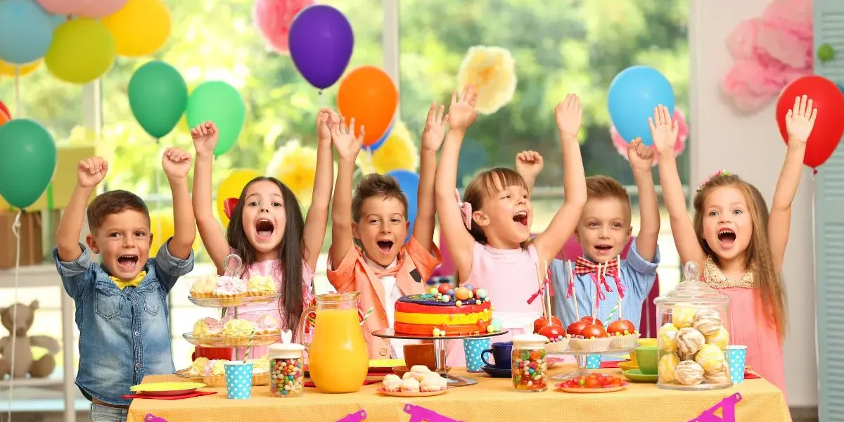 10 Wonderful Kid-Friendly Birthday Party Ideas in Dubai › Forever Tourism LLC Children enjoying a fun birthday party at a play zone in Dubai, showcasing some of the exciting birthday party ideas in Dubai available for kids.