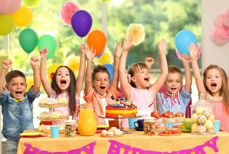 Children enjoying a fun birthday party at a play zone in Dubai, showcasing some of the exciting birthday party ideas in Dubai available for kids.