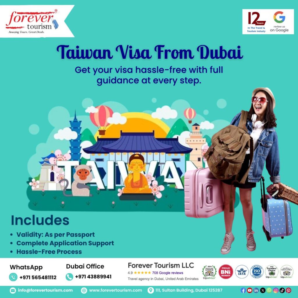 UAE resident reviewing Taiwan visit visa from Dubai application requirements for Taiwan visa from Dubai.