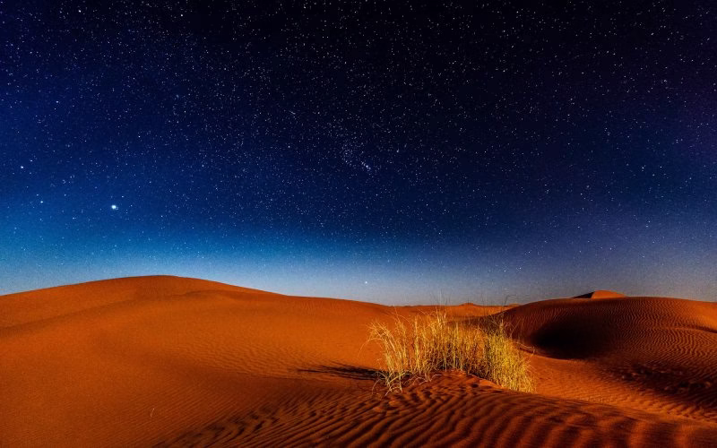 Tourists enjoying an overnight desert safari in Dubai at a scenic desert safari location during a night desert safari experience.