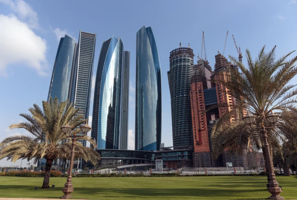 Picnic setup by the beach with skyline view at top Picnic Locations in Abu Dhabi