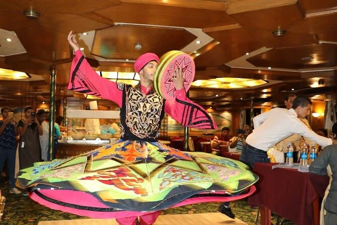 Dhow cruise marina with dinner under Dubai skyline with buffet and live entertainment